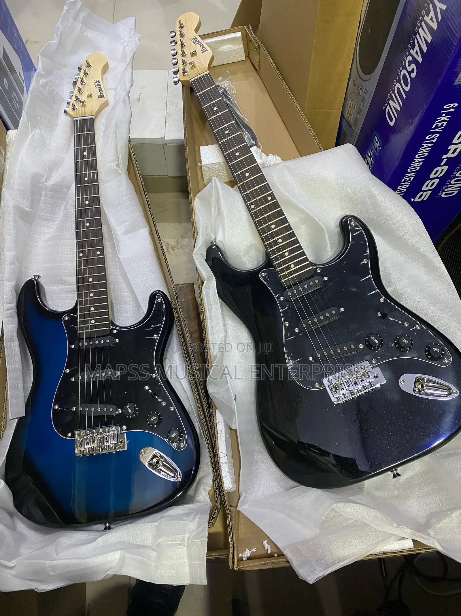 Ibanez Black Squier Stratocaster Electric Guitar