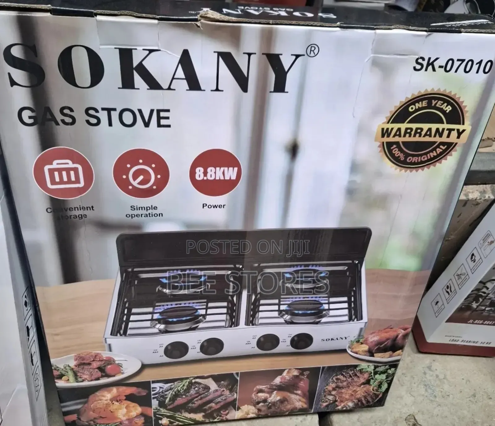 Silver 4 Burner Gas Stove Sokany