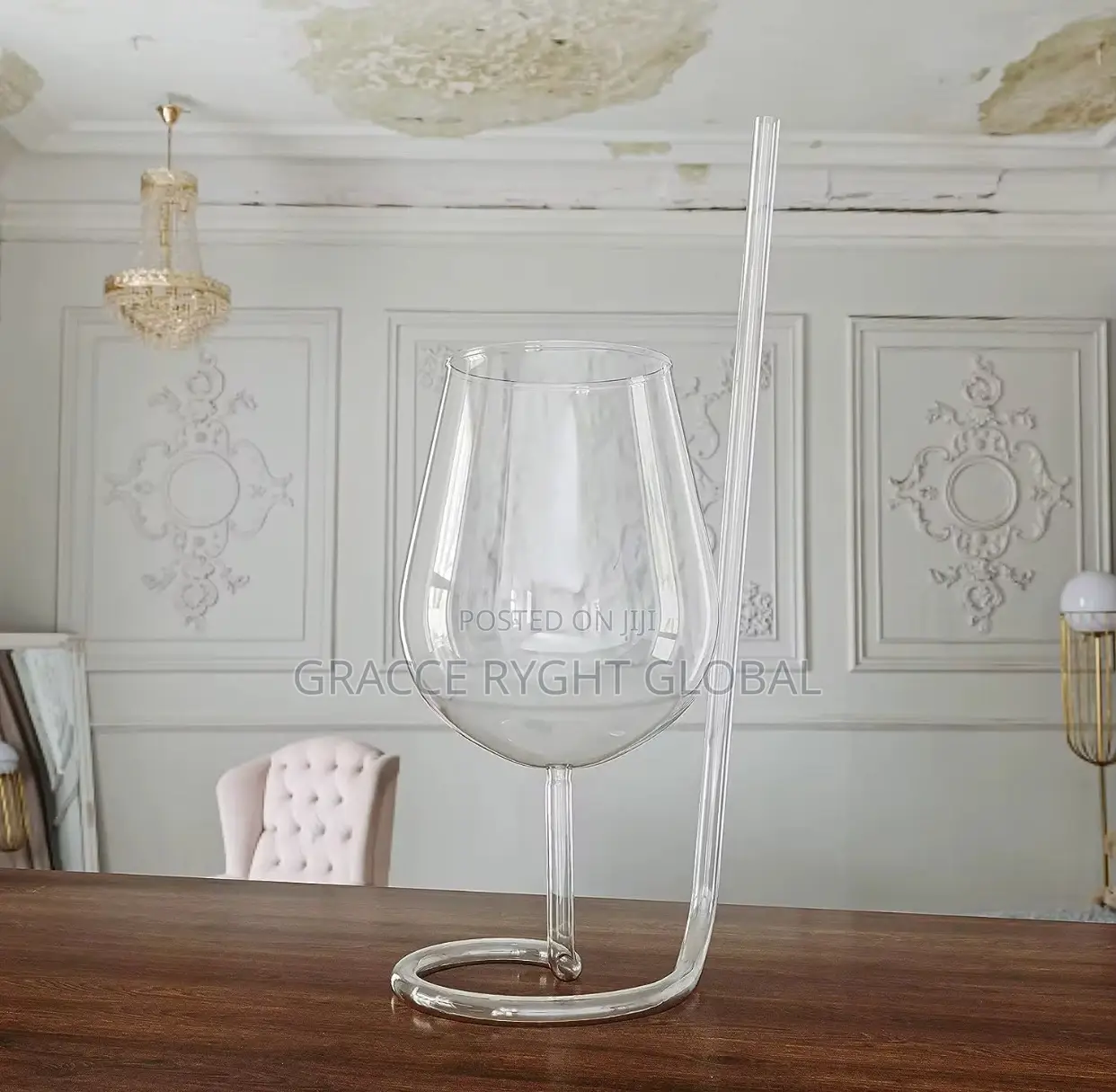 Wine Glass With in Built Straw Cocktail Glass