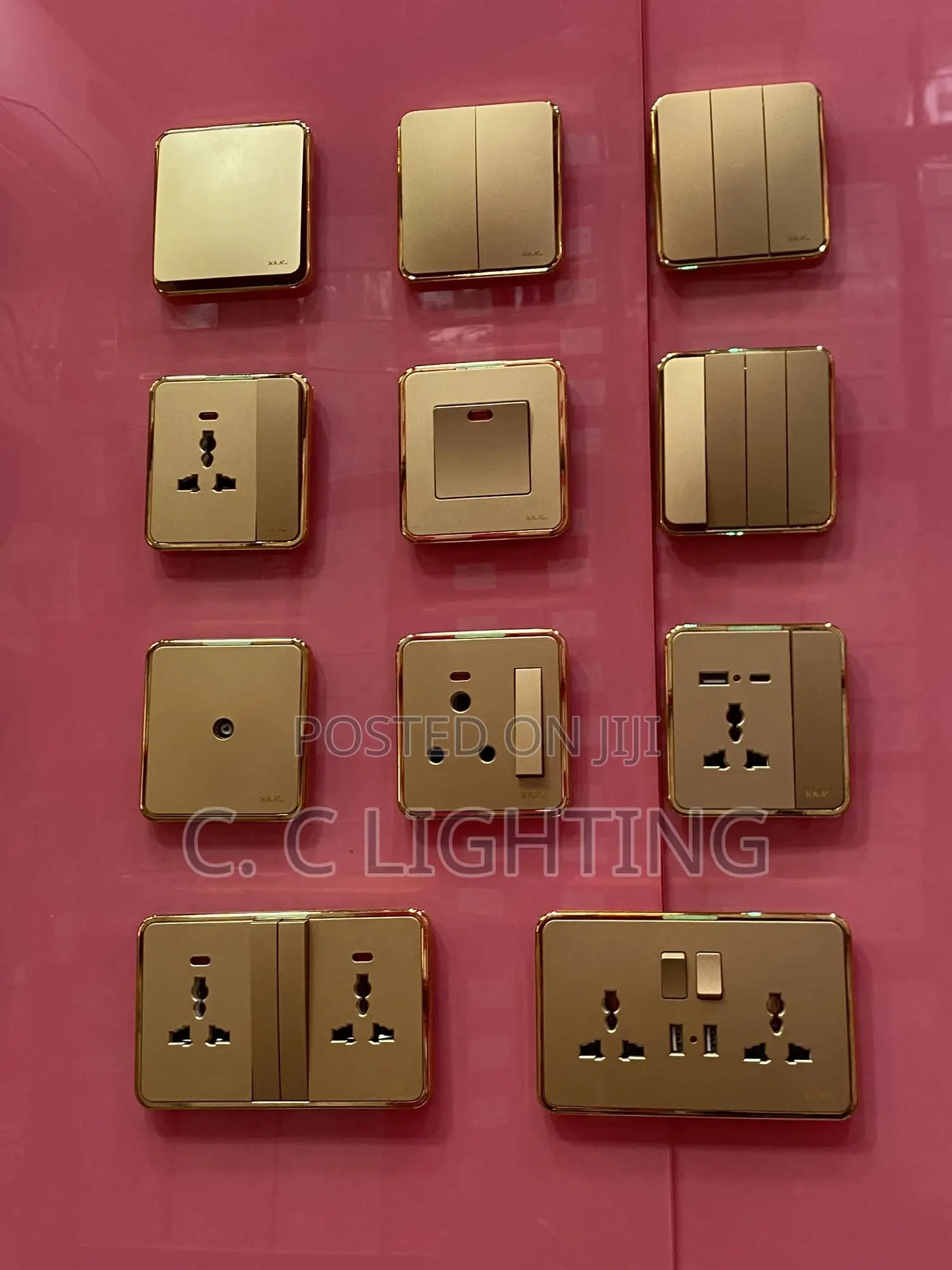 Uk Quality Socket and Switches Gold Color