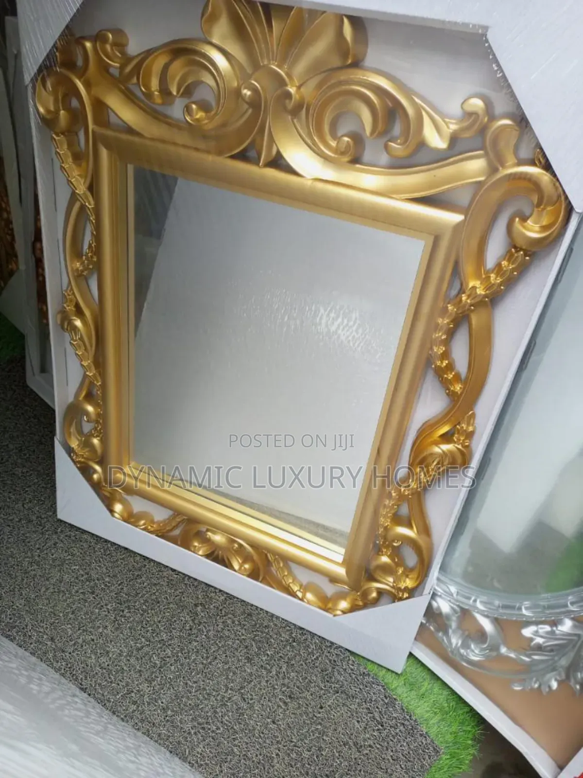 Quality Gold Frame Wall Mirror. Square Shape
