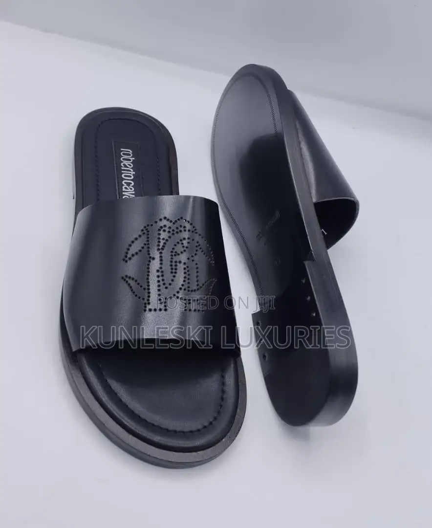 Original Roberto Cavalli Italian Leather Slippers Collection
