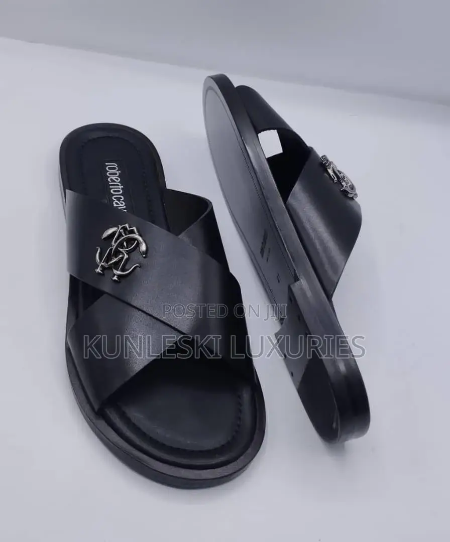 Original Roberto Cavalli Italian Leather Slippers Collection
