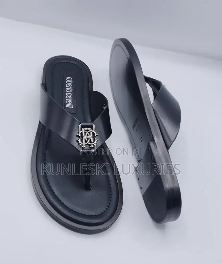 Original Roberto Cavalli Italian Leather Slippers Collection