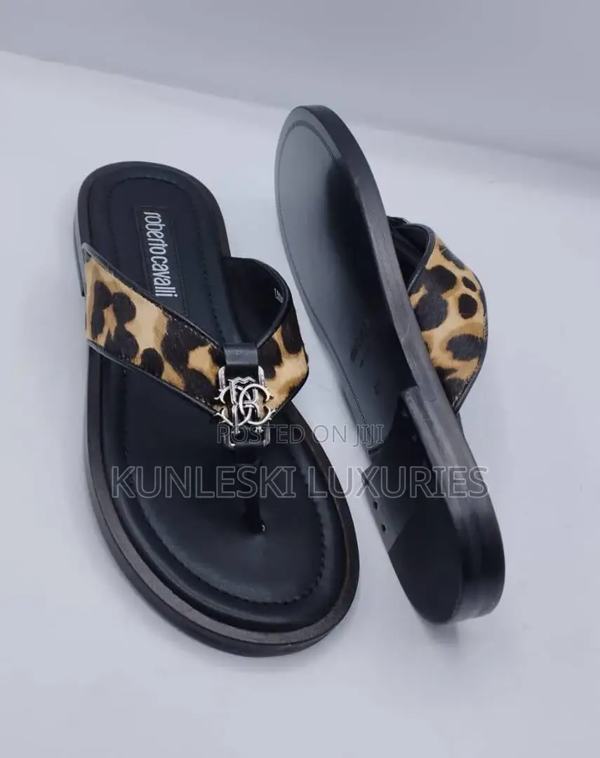 Original Roberto Cavalli Italian Leather Slippers Collection