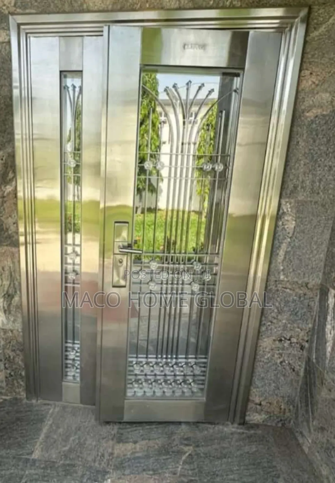 4ft by 7ft Stainless Glass Door