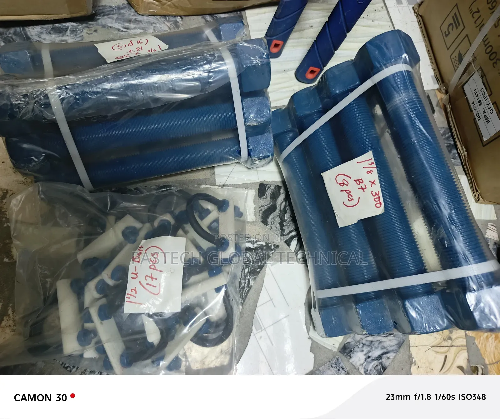 Teflon Coated Stud Bolt (1-3/8" X 300mm Lg) (Gr-B7/ 2h)