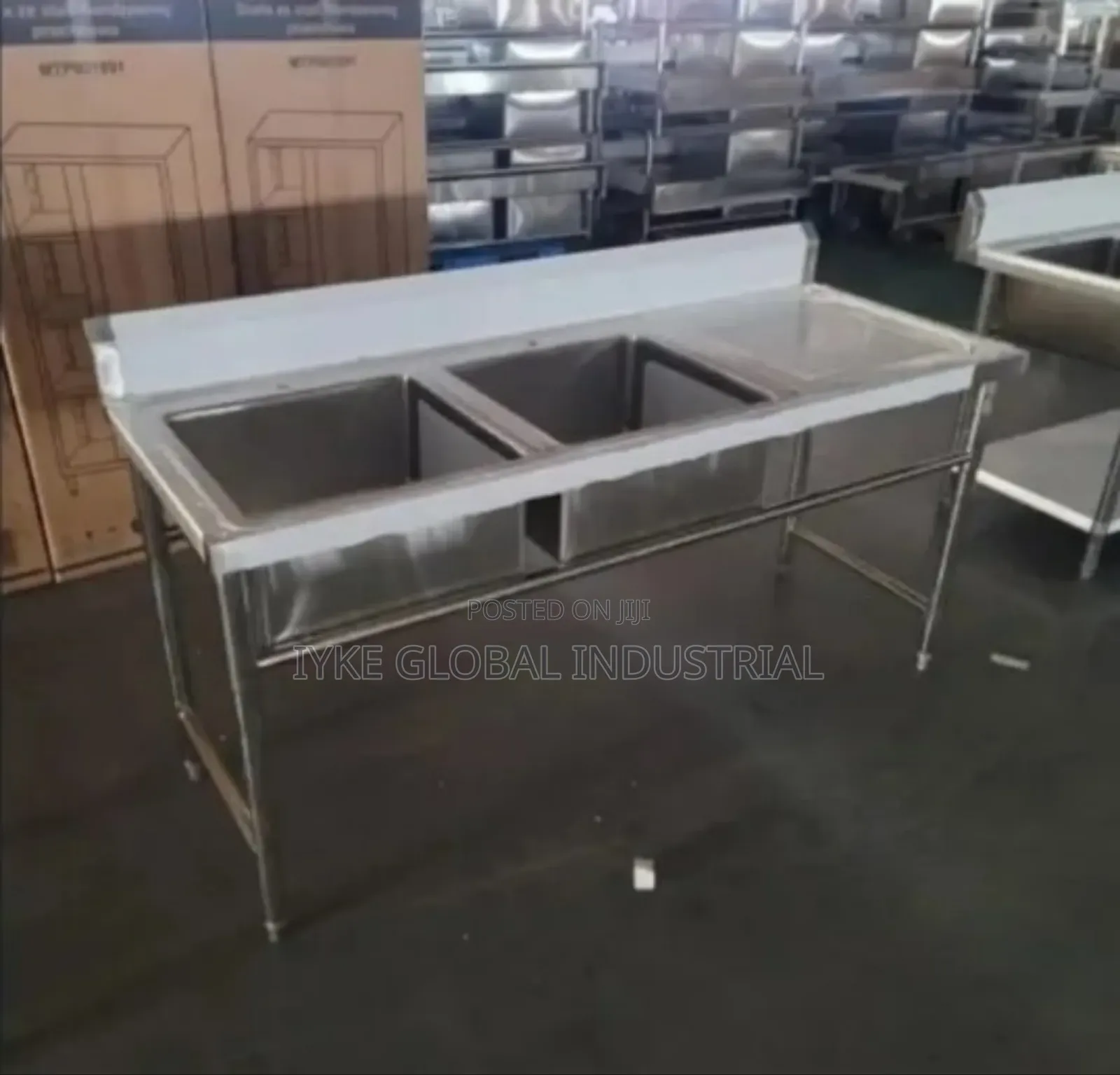 Commercial Double Sink With Side