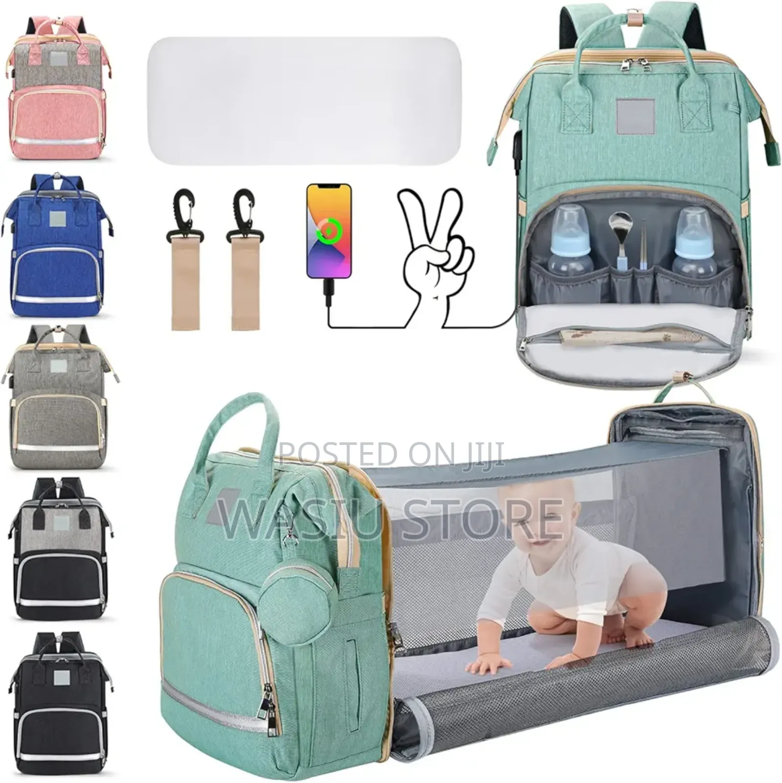 Baby Diaper Bag Backpack With Changing Station Pouches