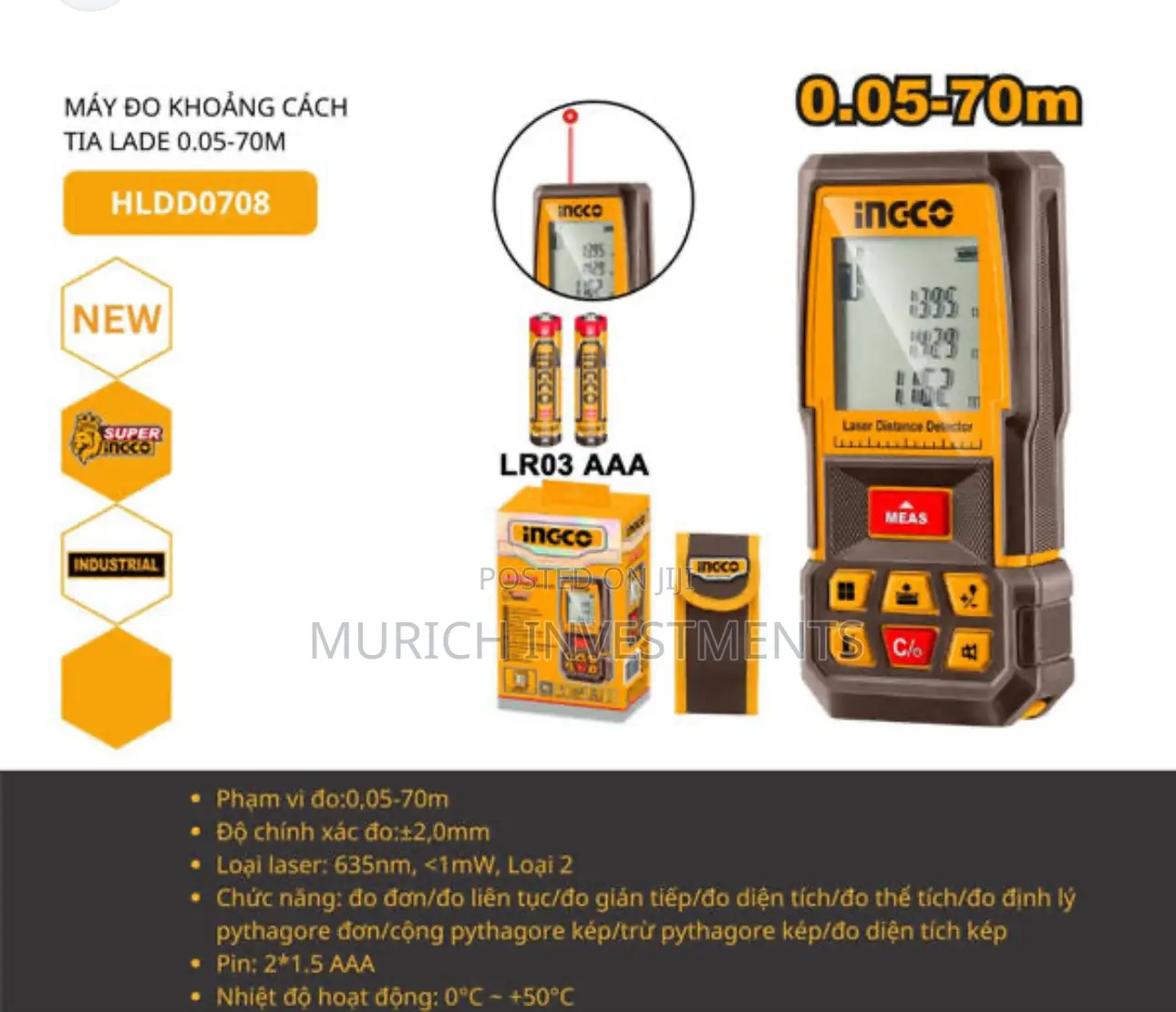 Hldd0708 Laser Distance Detector – 70meter Range