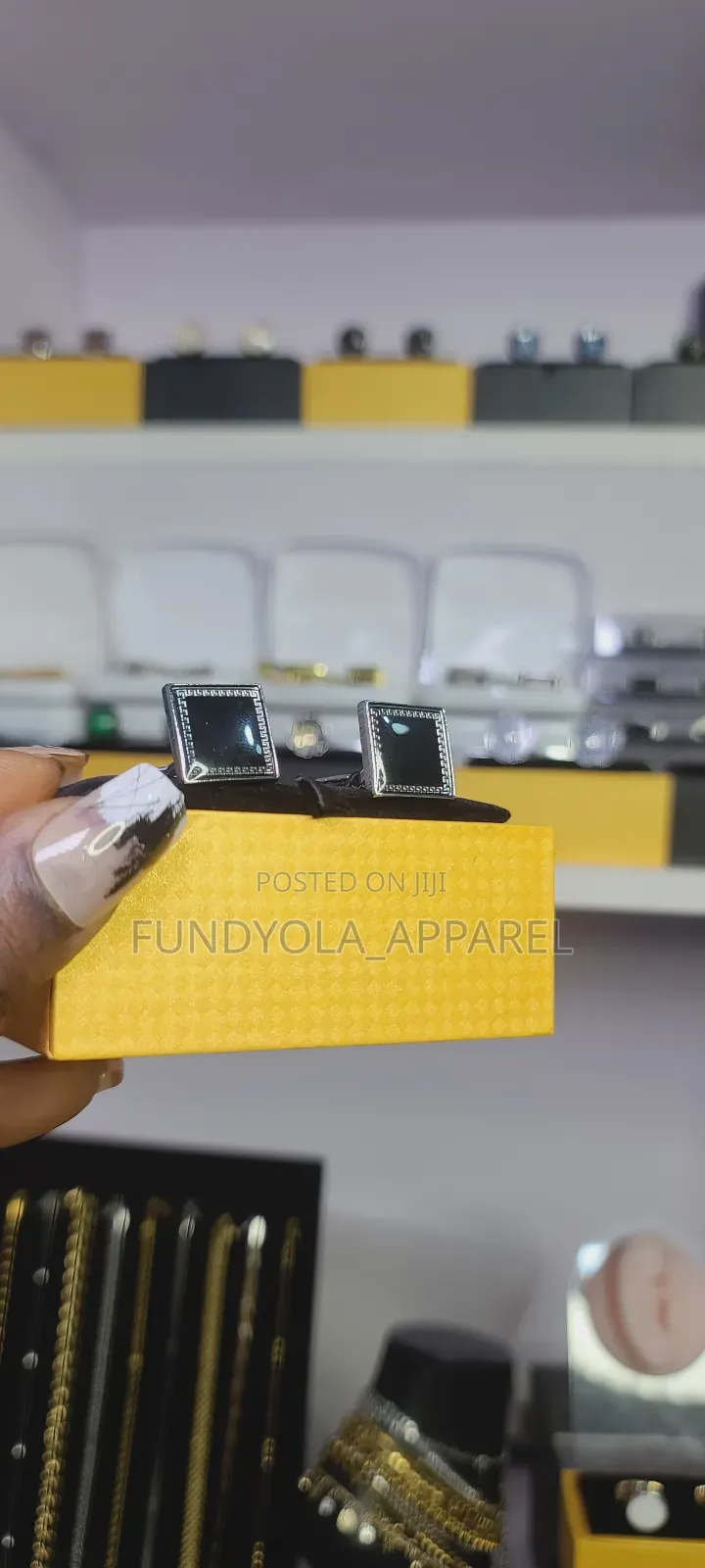 Silver Black Cufflinks