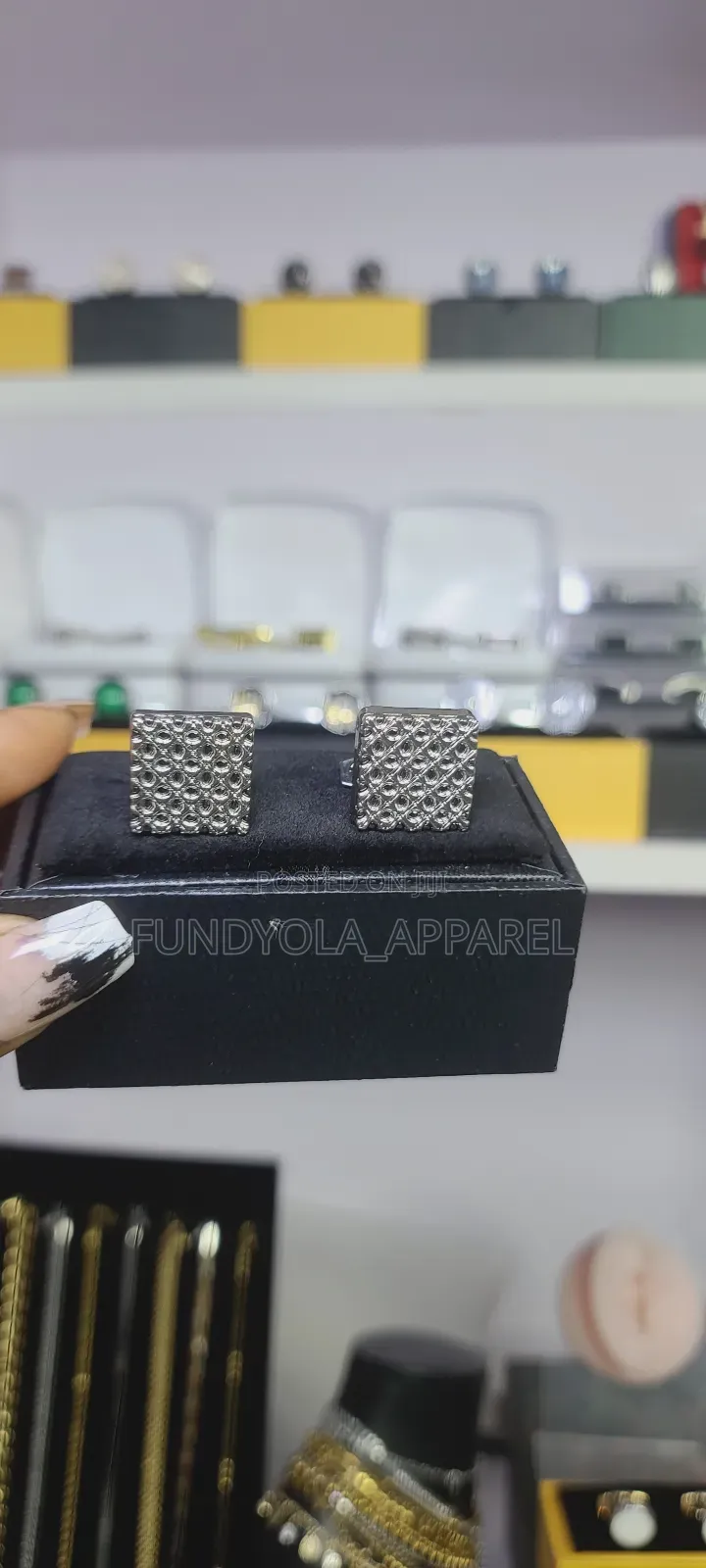 Black Plain Unique Cufflinks