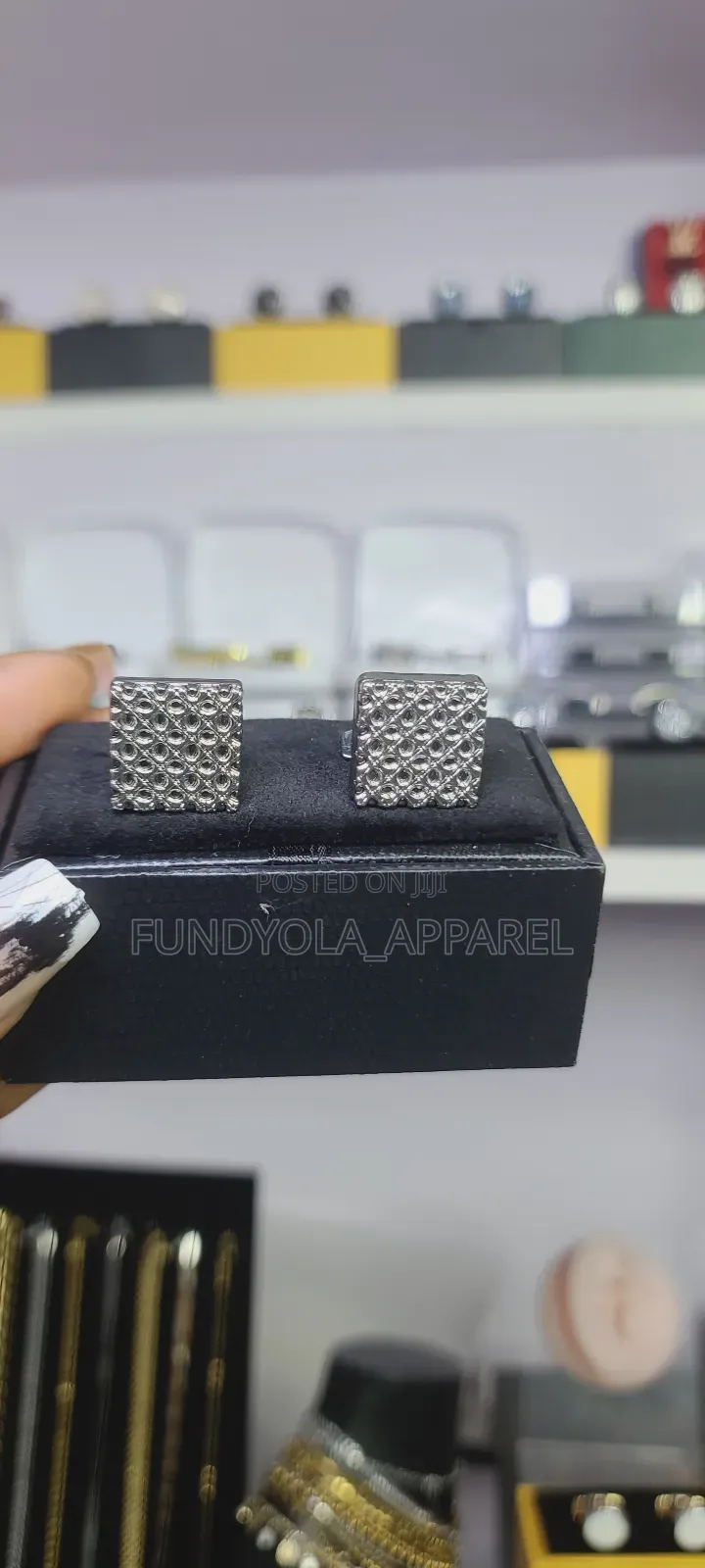 Black Plain Unique Cufflinks
