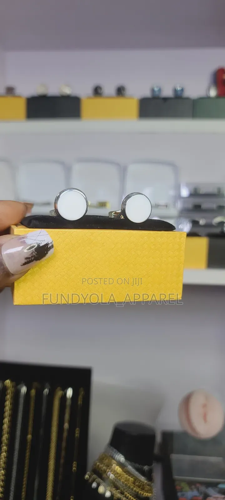White and Gold Mix Cufflinks