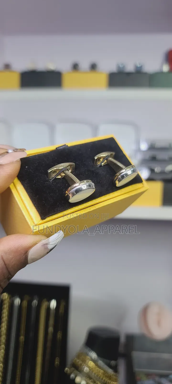 White and Gold Mix Cufflinks