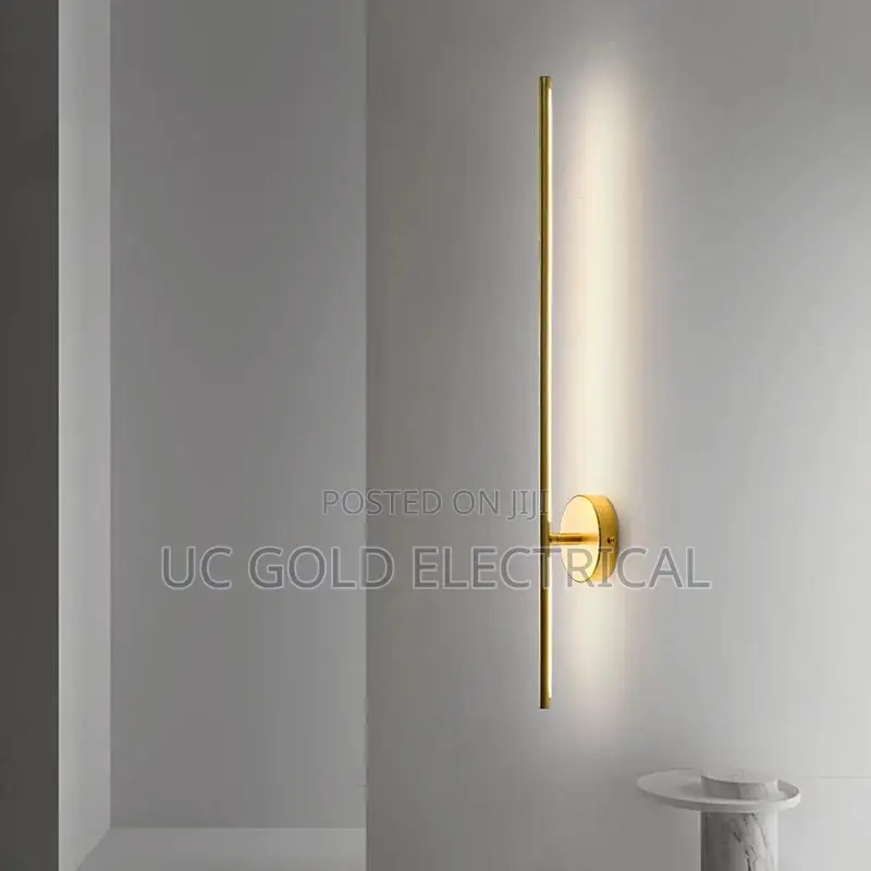 Long Strip Gold Led Wall Lamp Fixture for Bedroom Sofa