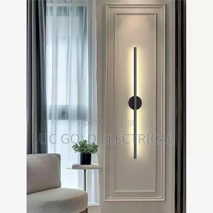 Long Strip Gold Led Wall Lamp Fixture for Bedroom Sofa