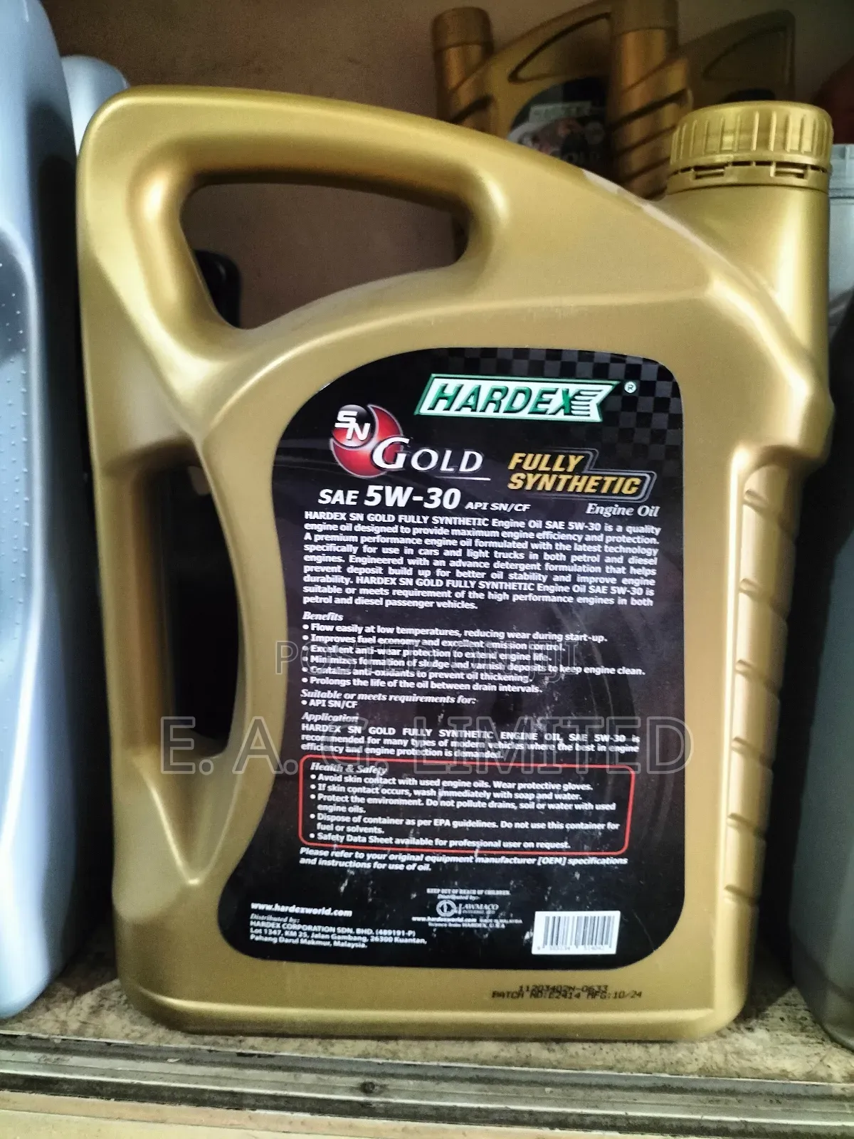 Hardex Gold Sae 5w-30, a Fully Synthetic Engine Oil