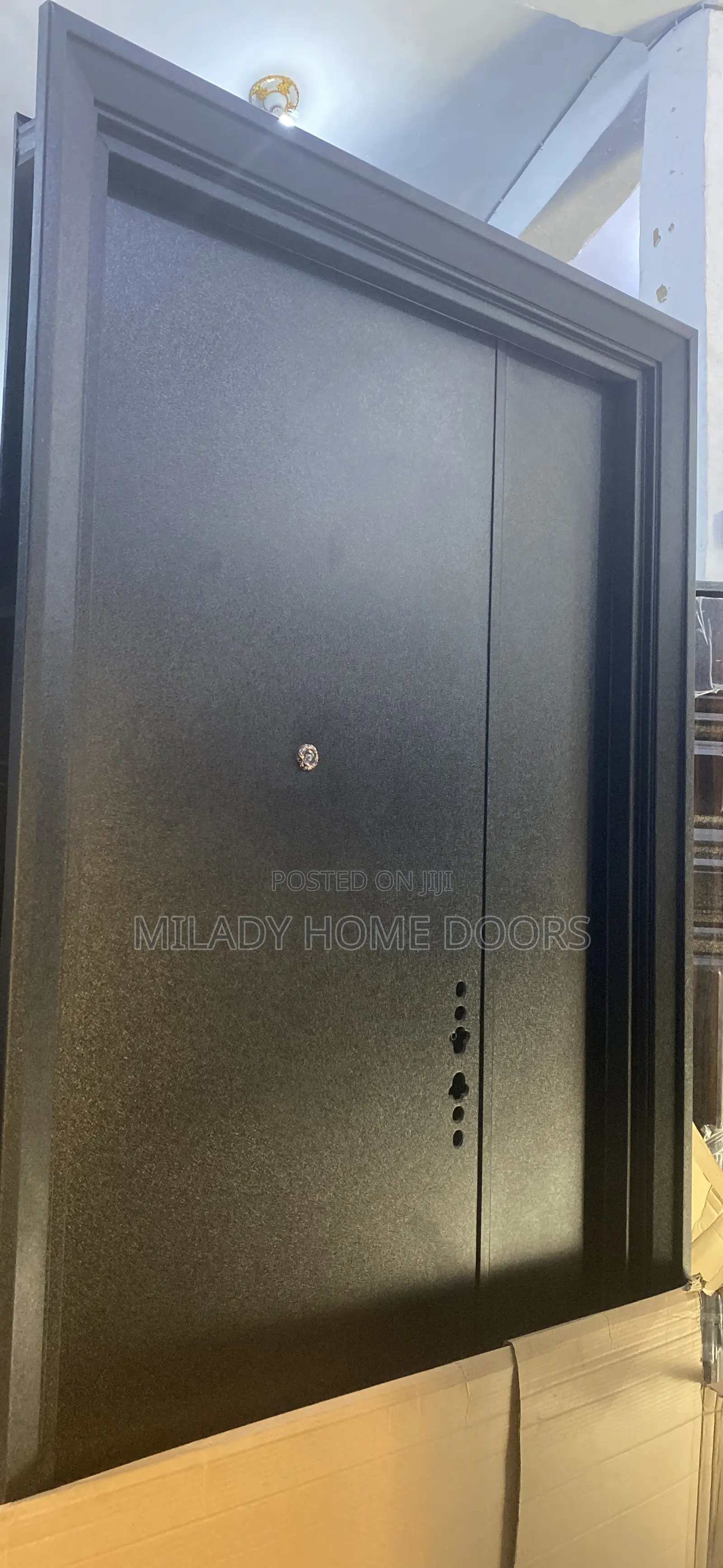 90mm Black Steel Door 4ft Extra Height