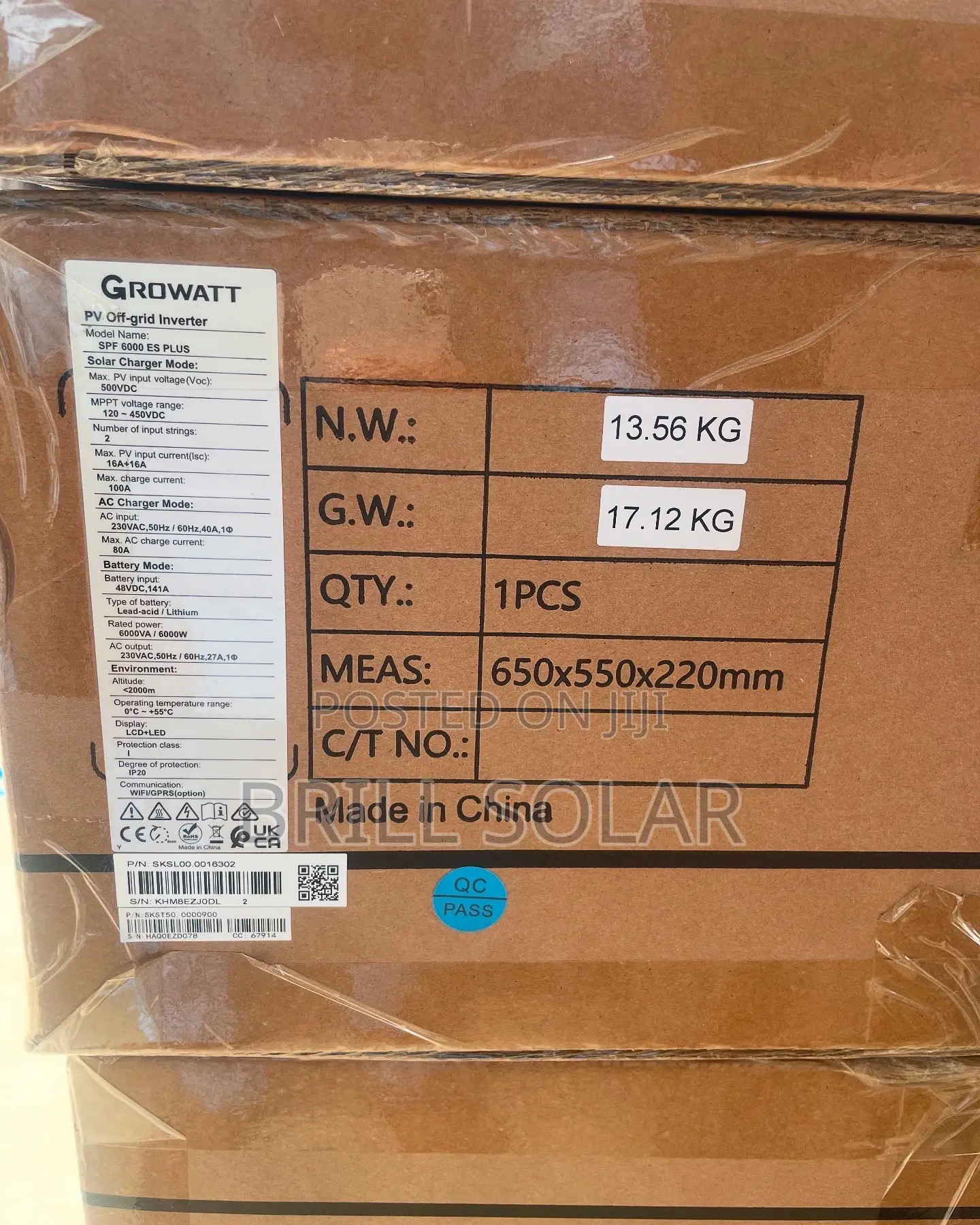 6kw, 48v Growatt Hybrid Inverter - SPF 6000 Es Plus
