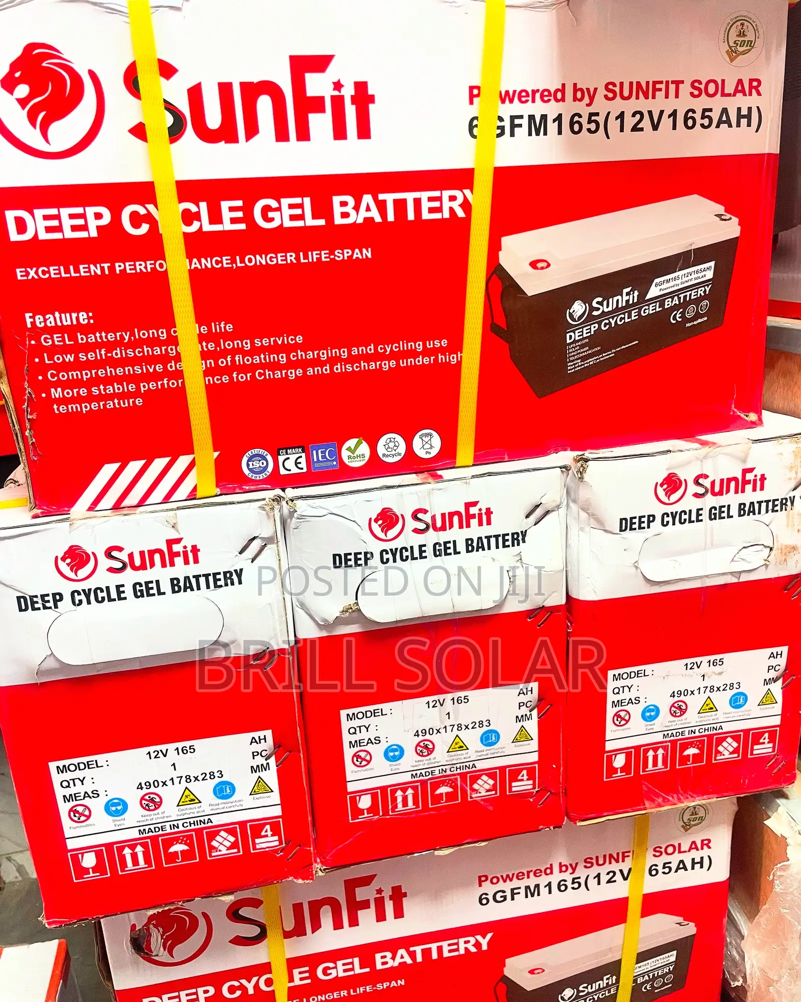 12v-165ah Sunfit Solar Gel Battery