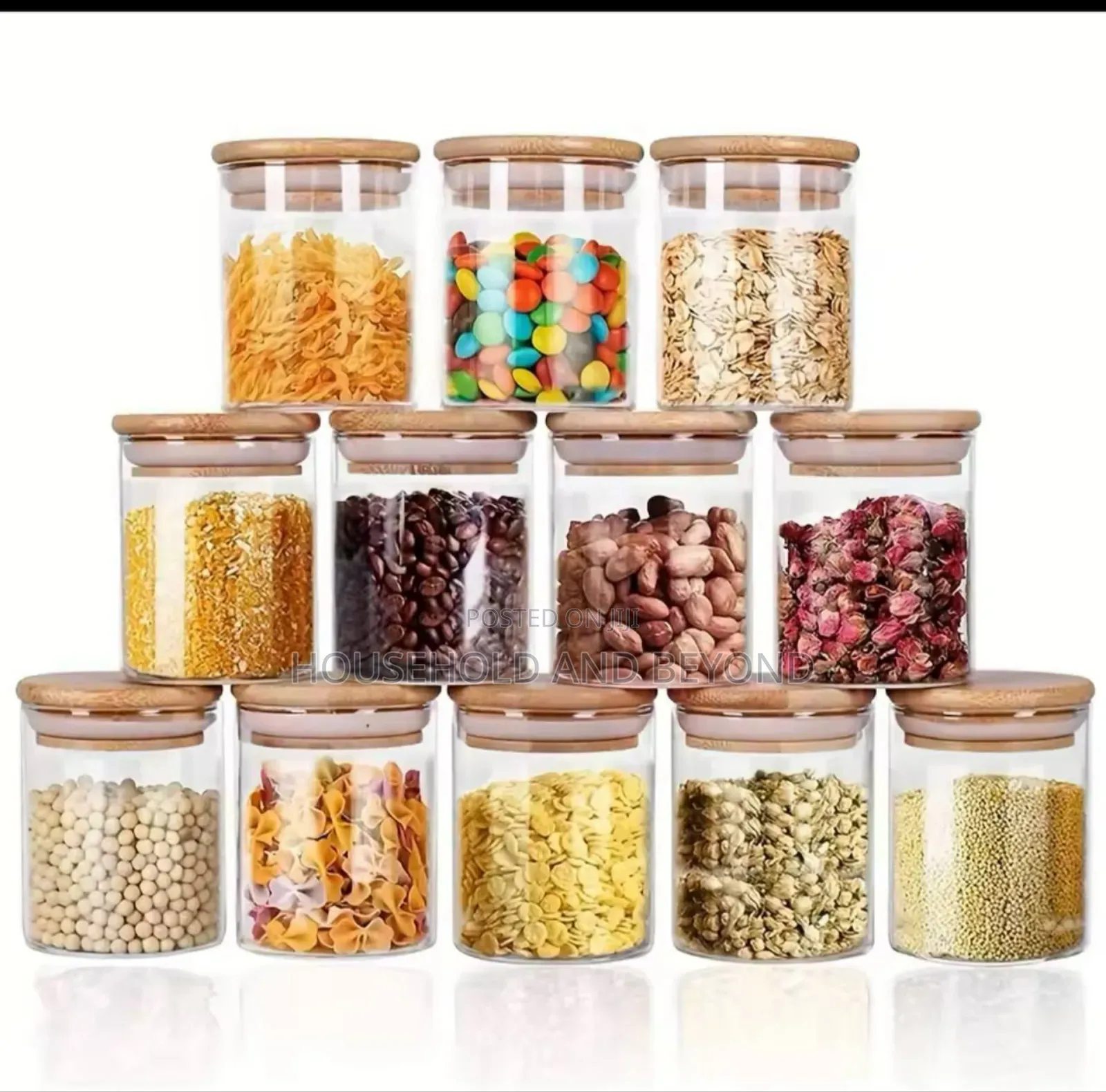 12pcs Glass Spice Jars With Bamboo Lid