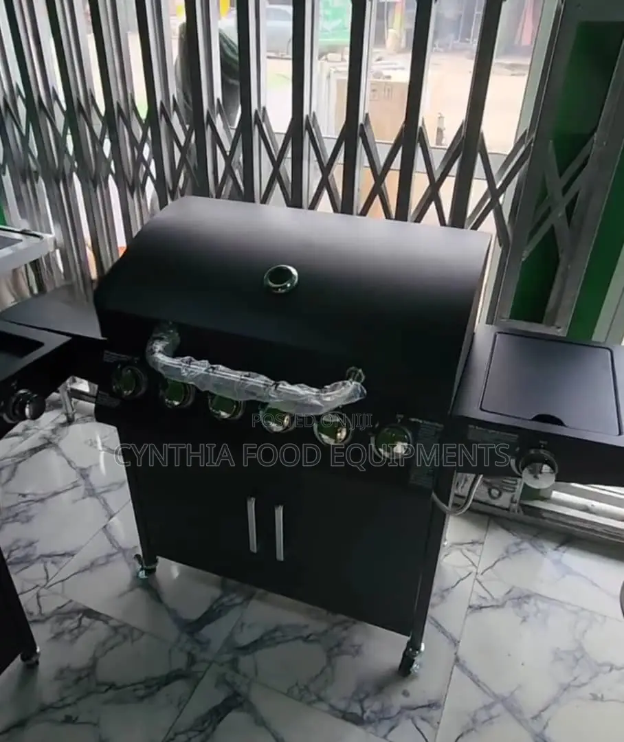 6 Burner Gas Barbecue Grill With Side Stove