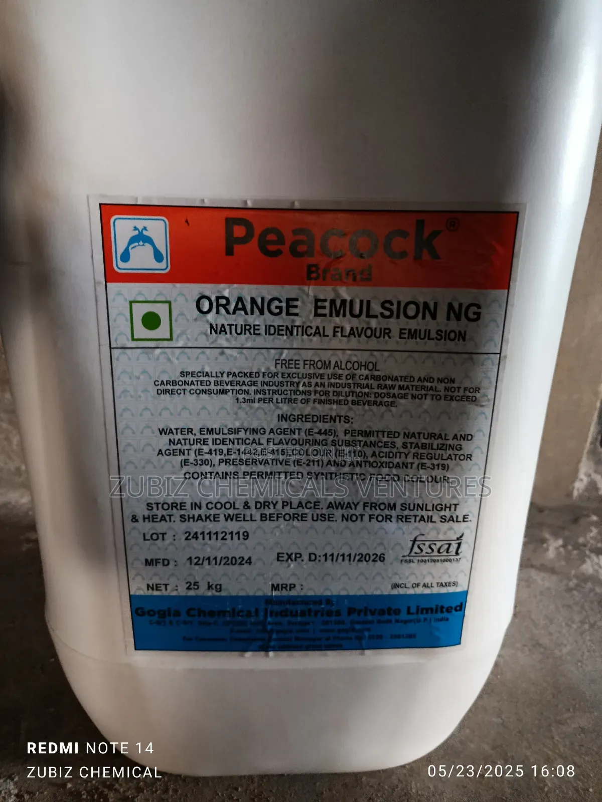 Orange Emulsion Peacock