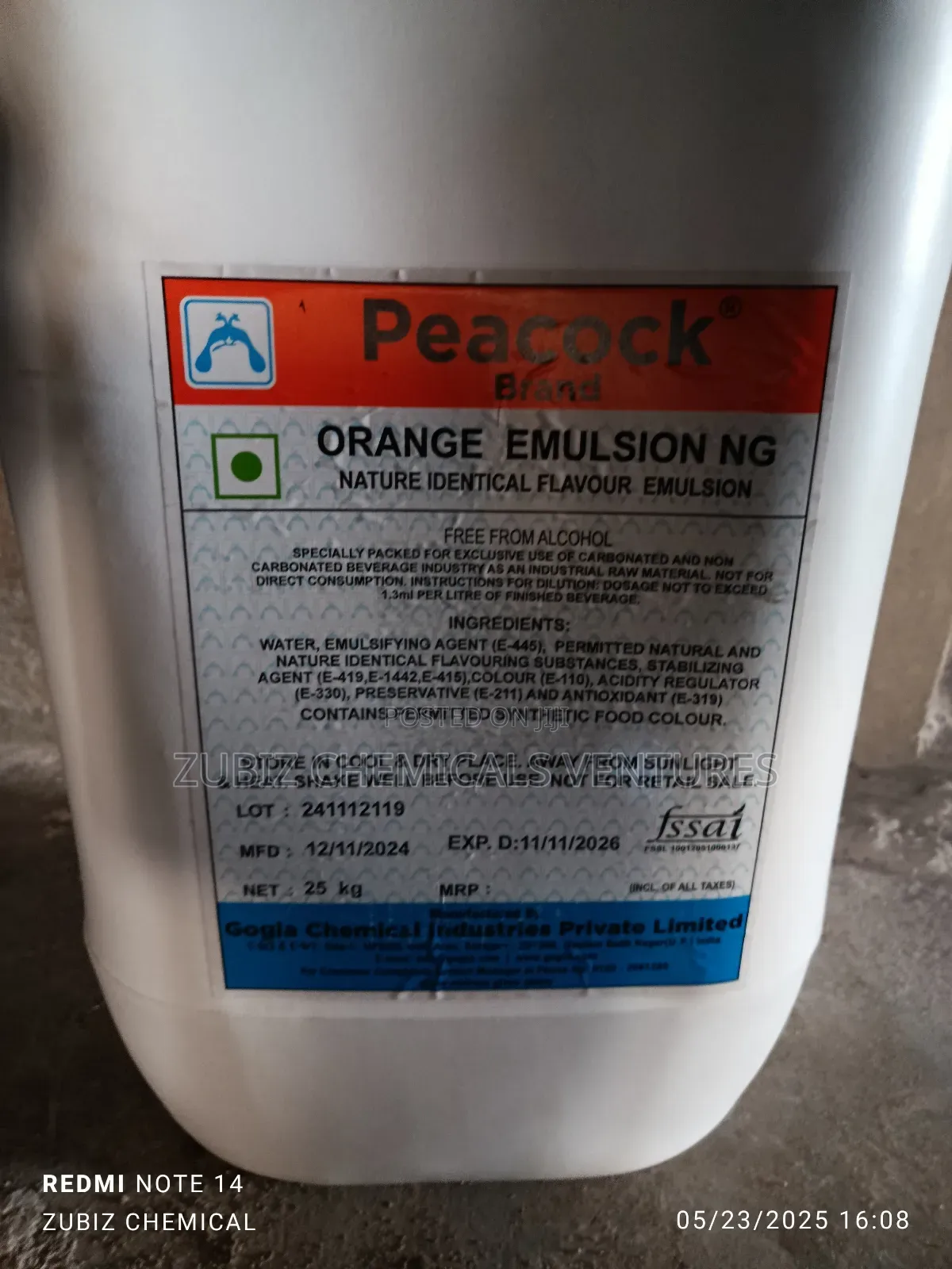 Orange Emulsion Peacock