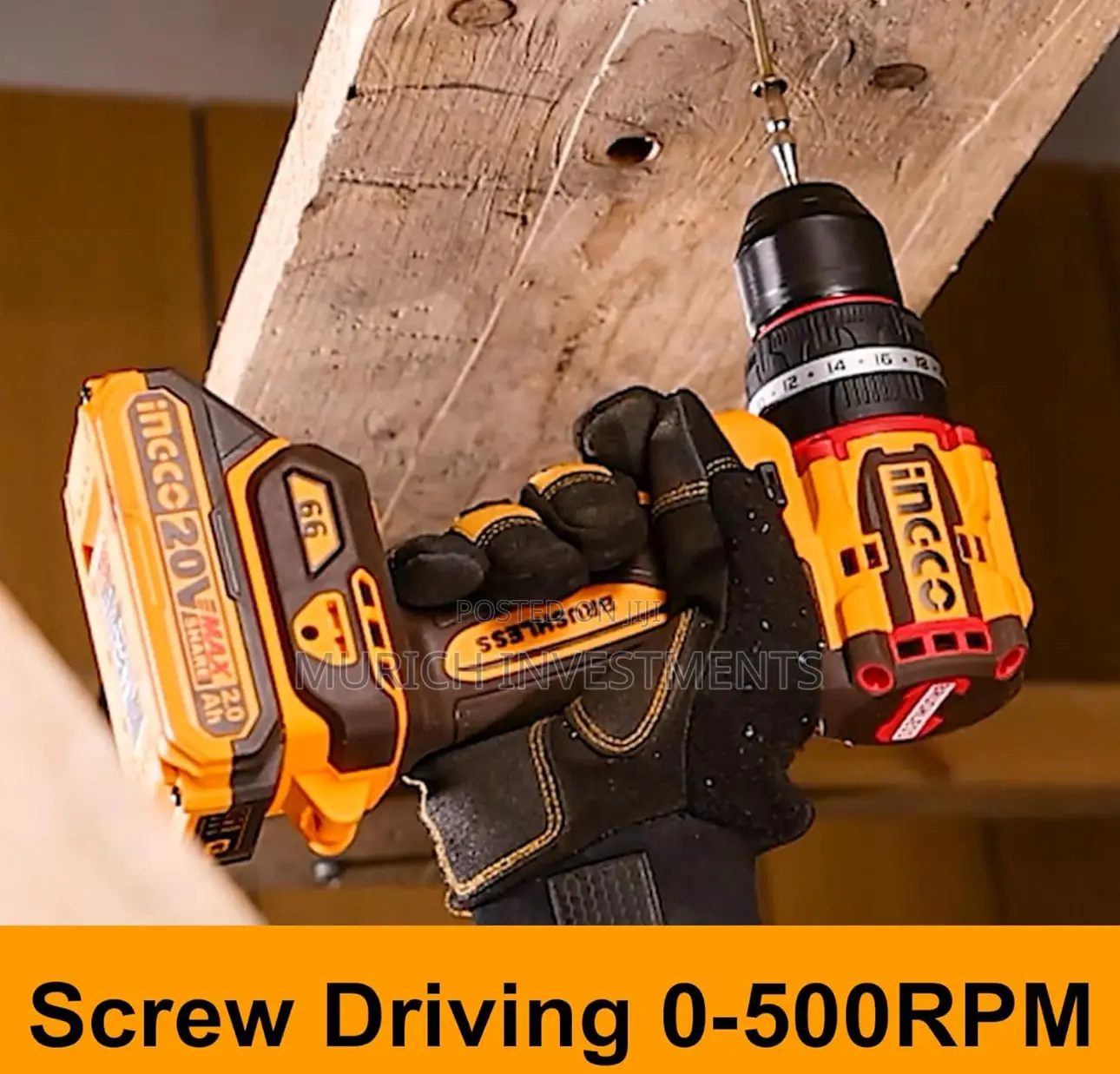 Cordless 20v Lithium-Ion Impact Drill 66nm Brushless Kit