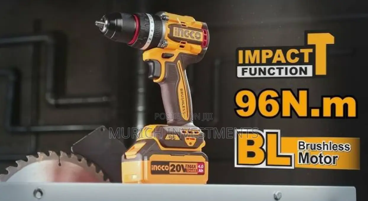 Ingco 20v Brushless Cordless Impact Drill – 96nm Torque