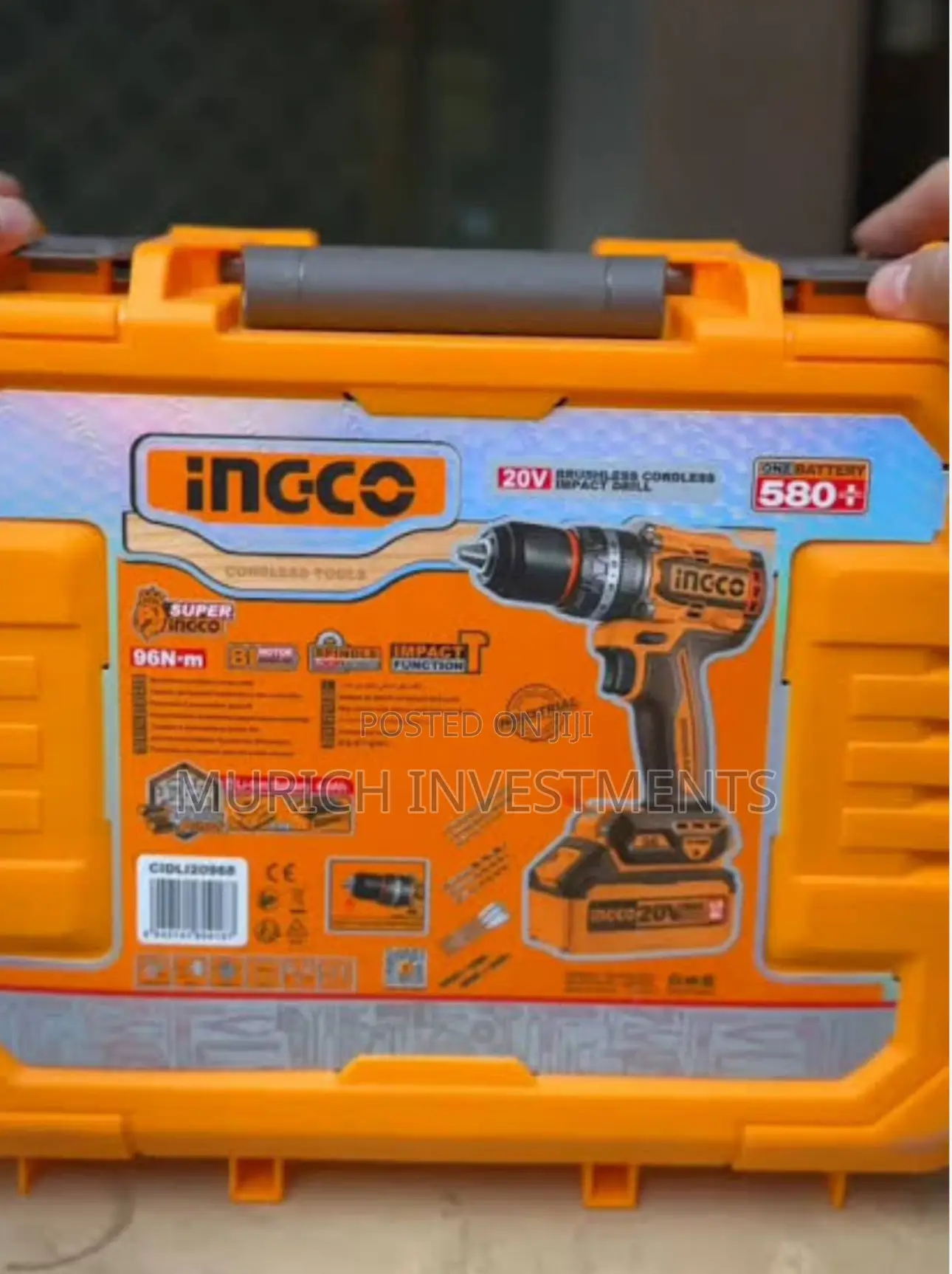 Ingco 20v Brushless Cordless Impact Drill – 96nm Torque