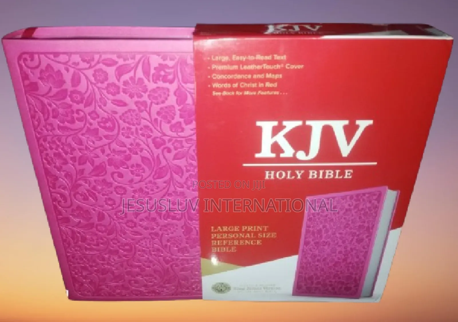 KJV Large Print Personal Size Reference Bible, Pink Leather
