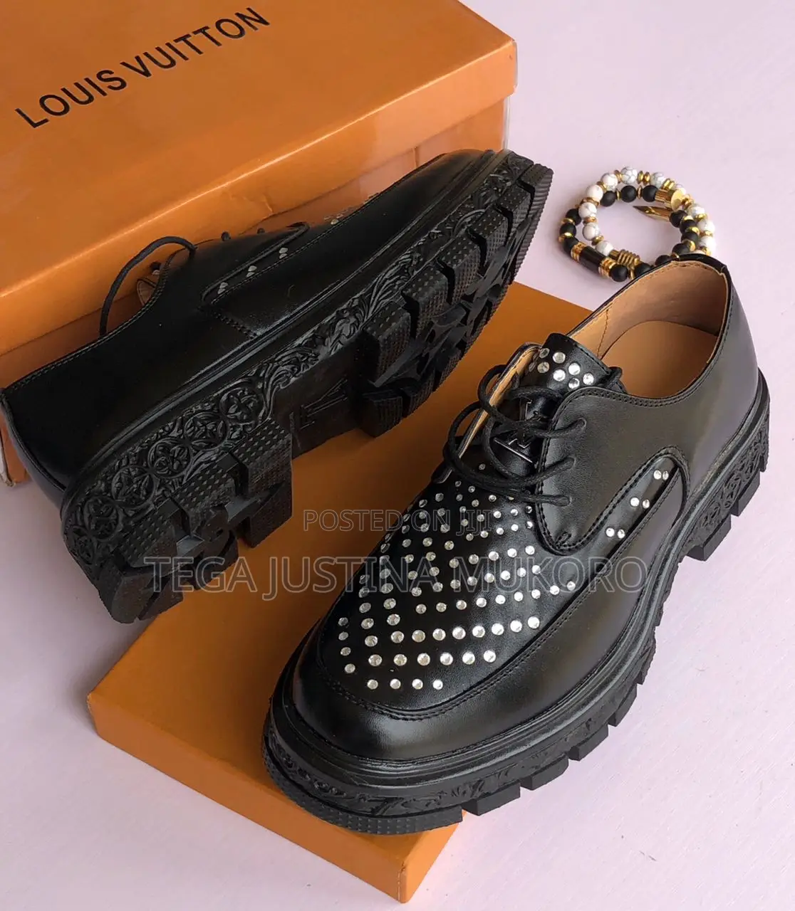 Louis Vuitton Studded Men's Flat Shoes