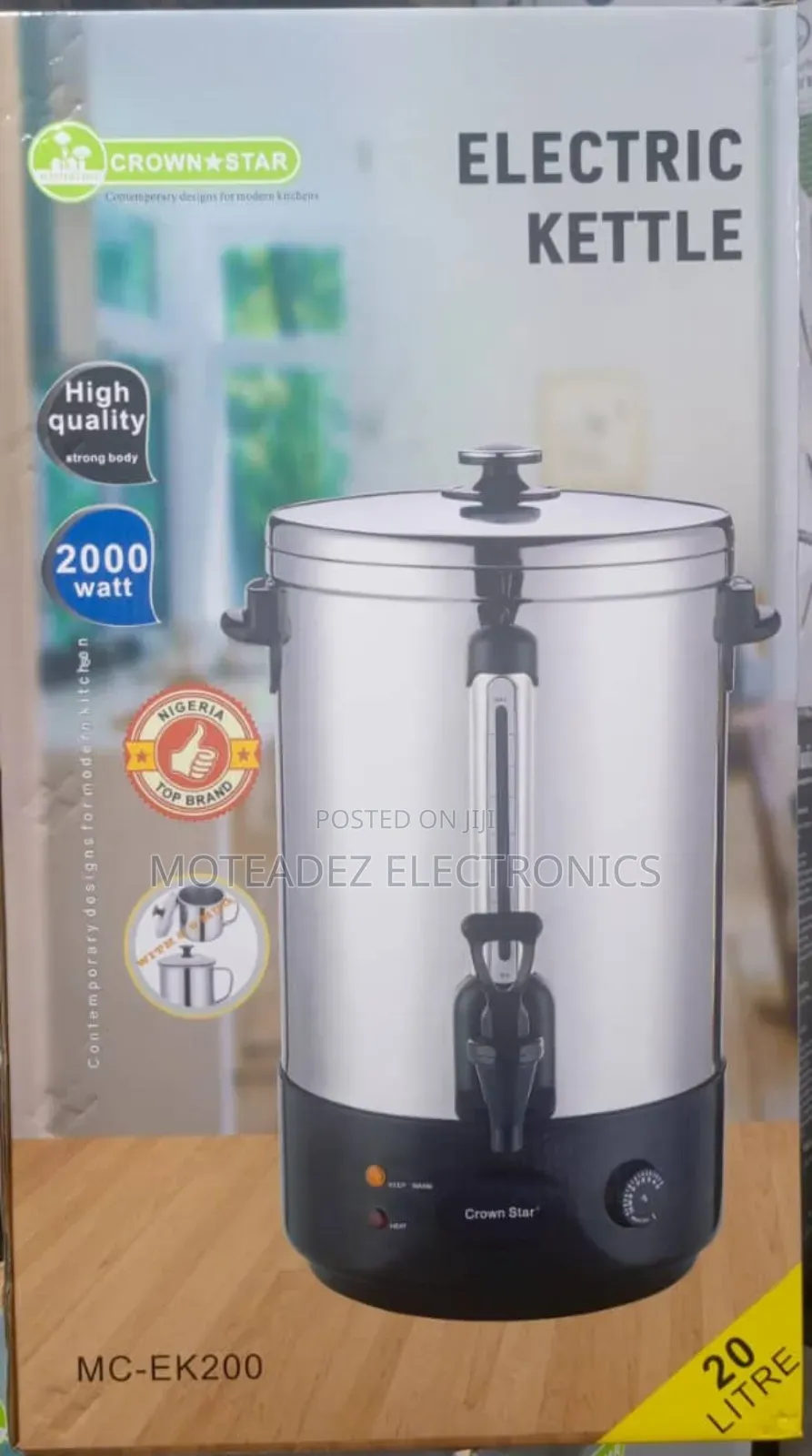Master Chef (2000w) 20l Electric Kettle With Dispenser