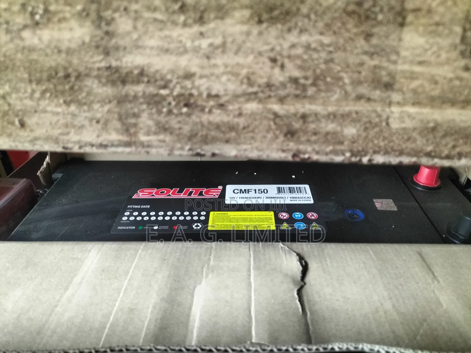 Solite CMF 150ah Calcium Premium Battery, Made in Korea.