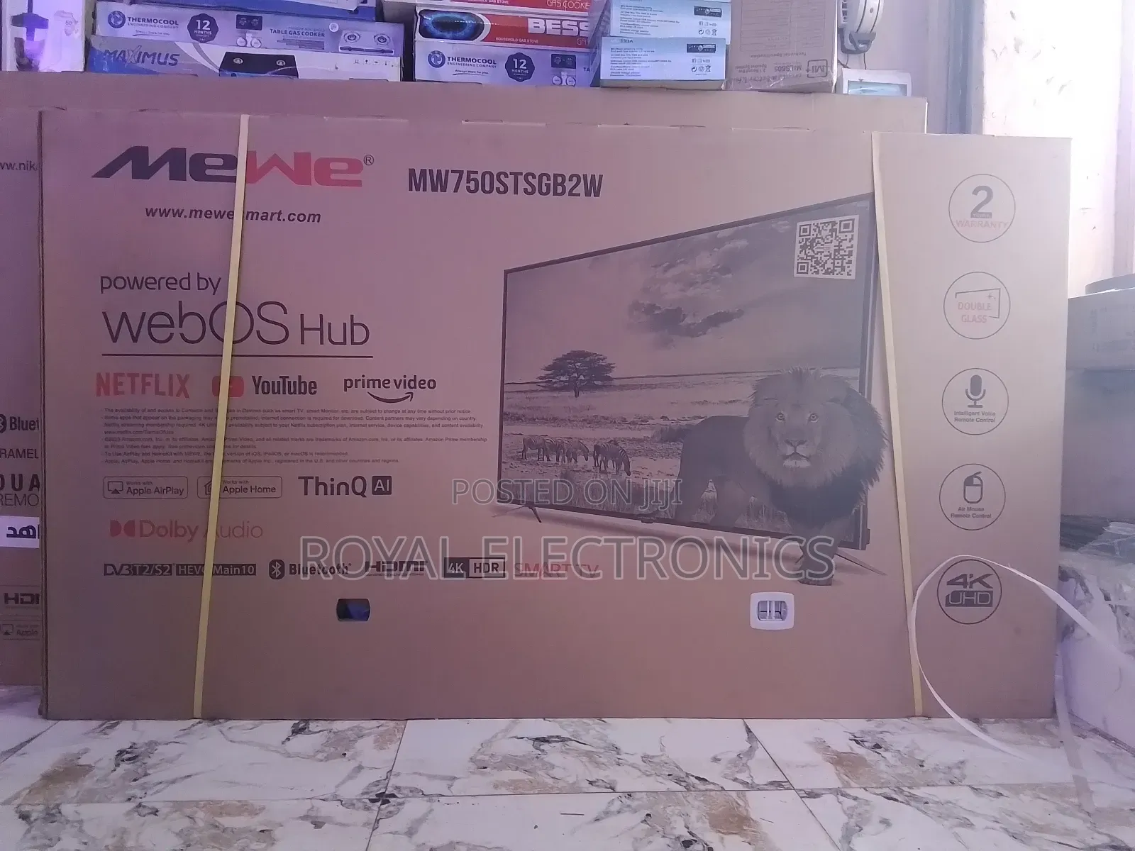 Mewe 75 Inches Smart 4k Uhd Led Double Glass Bt Tv