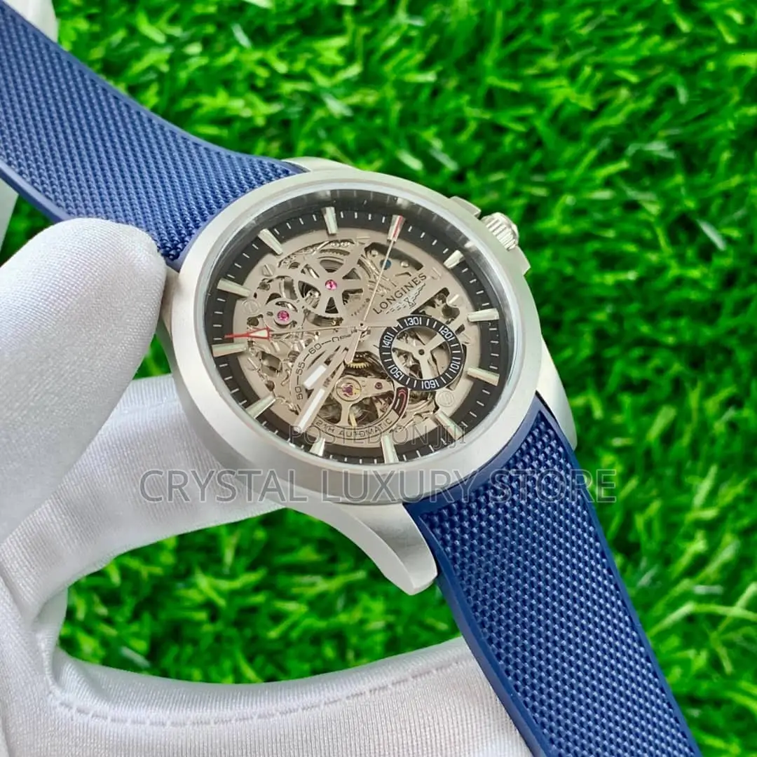 Longines Quality Luxury Men Rubber Strap Wristwatch