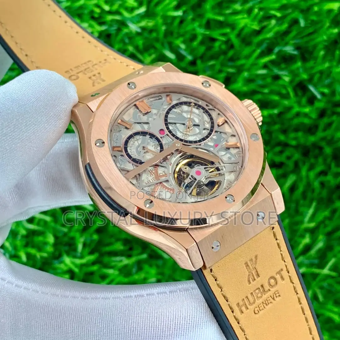 Hublot Quality Luxury Men Genuine Leather Wristwatch