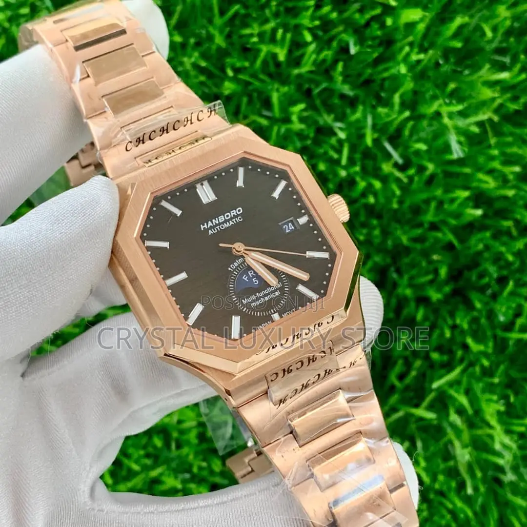 Hanboro Quality Luxury Men Chain Strap Wristwatch