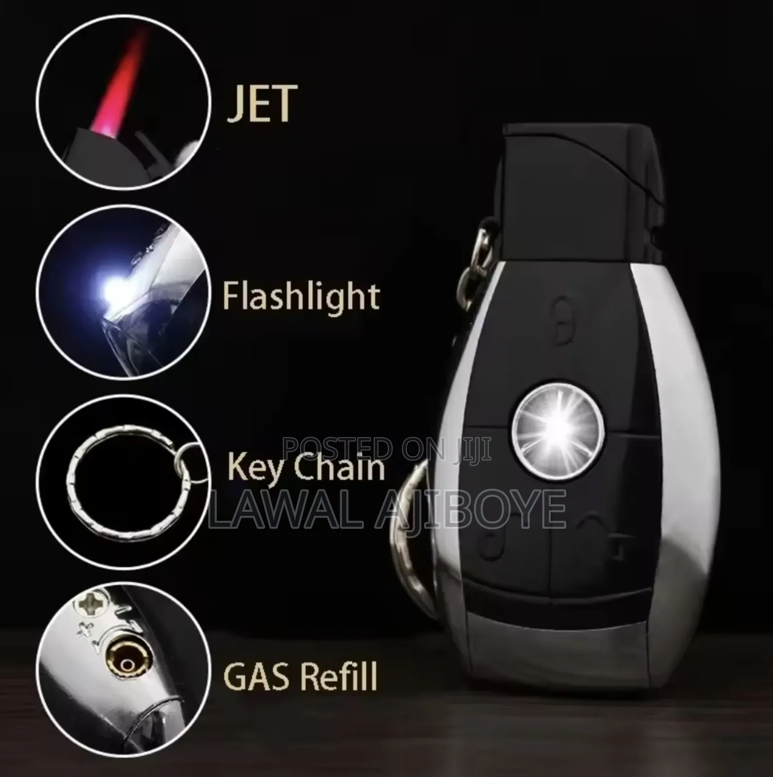 Creative Lighter Car Key Pendant Rechargeable Inflatable Met