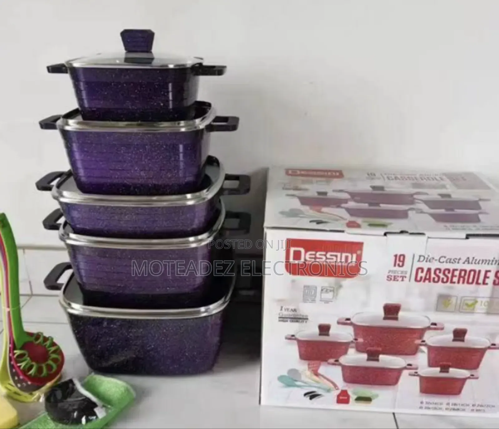 Dessini 19pcs Non Stick Die Cast Aluminium Casserole Set
