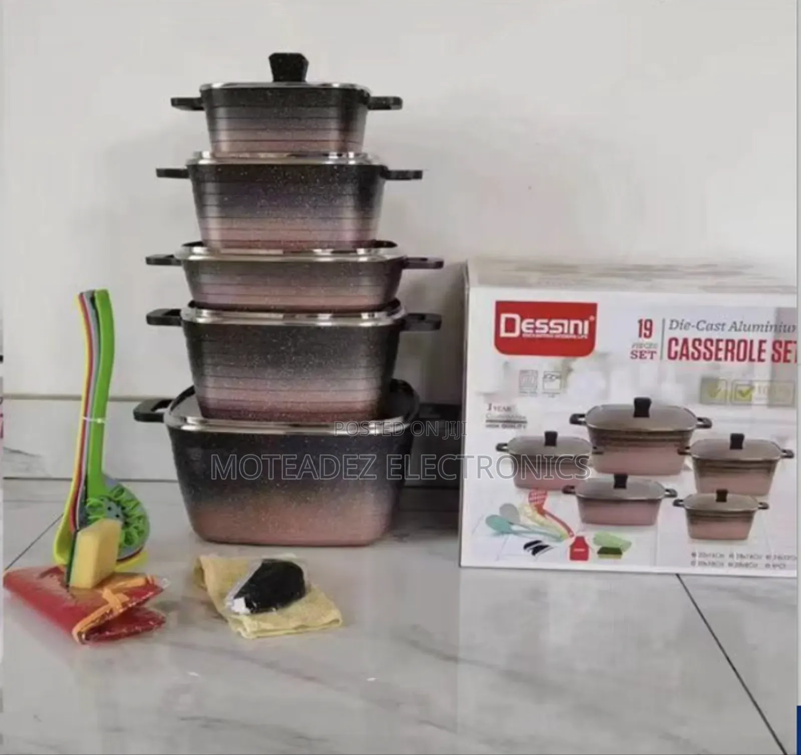 Dessini 19pcs Non Stick Die Cast Aluminium Casserole Set