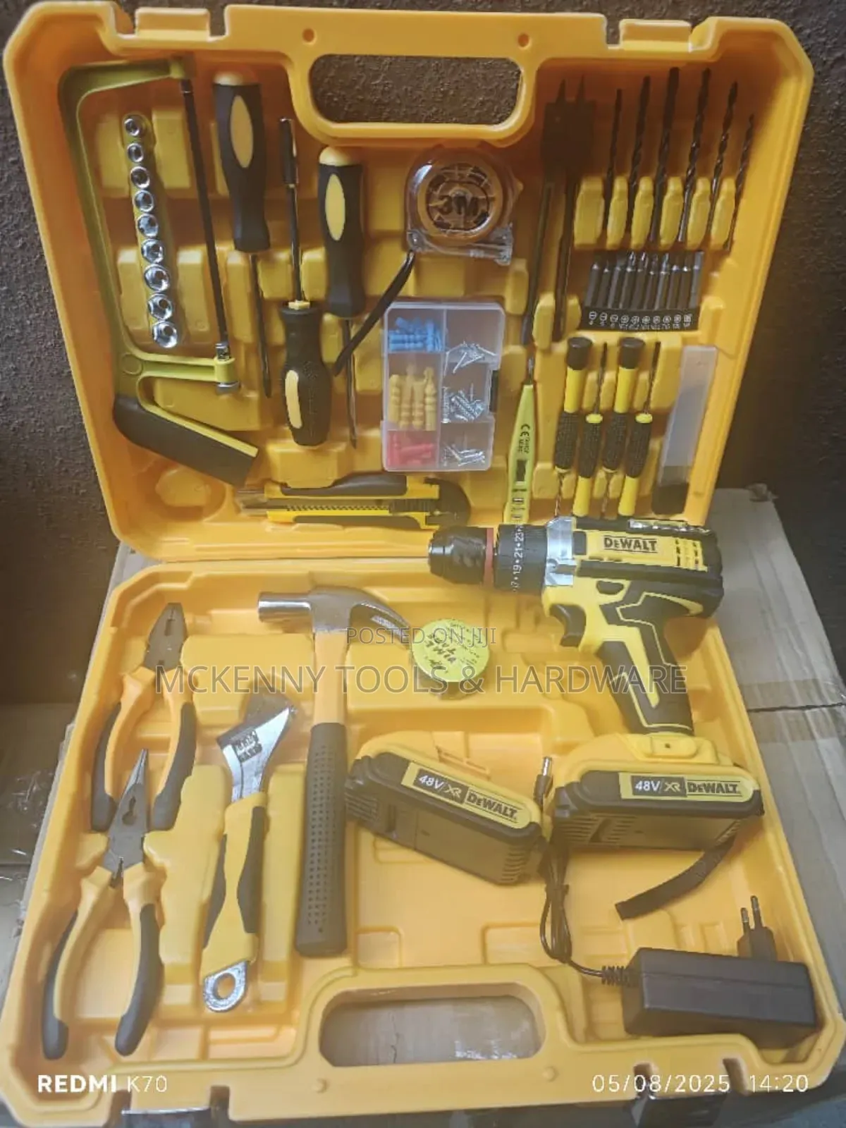 Dewalt Tools Box Kit Set With Cordless Battery Drill Machine