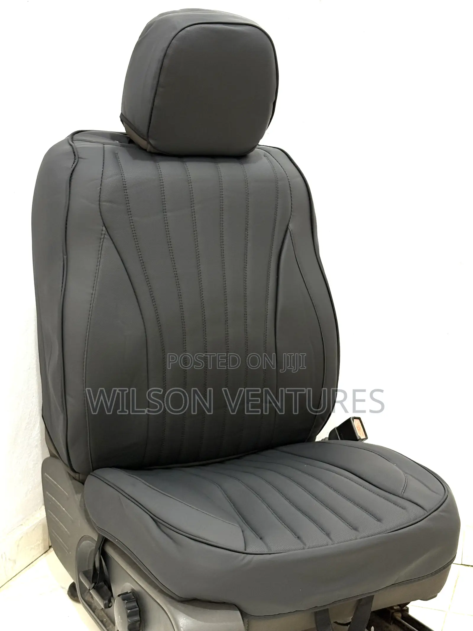 Plain Black 5 Seater Leather Car Seat Cover