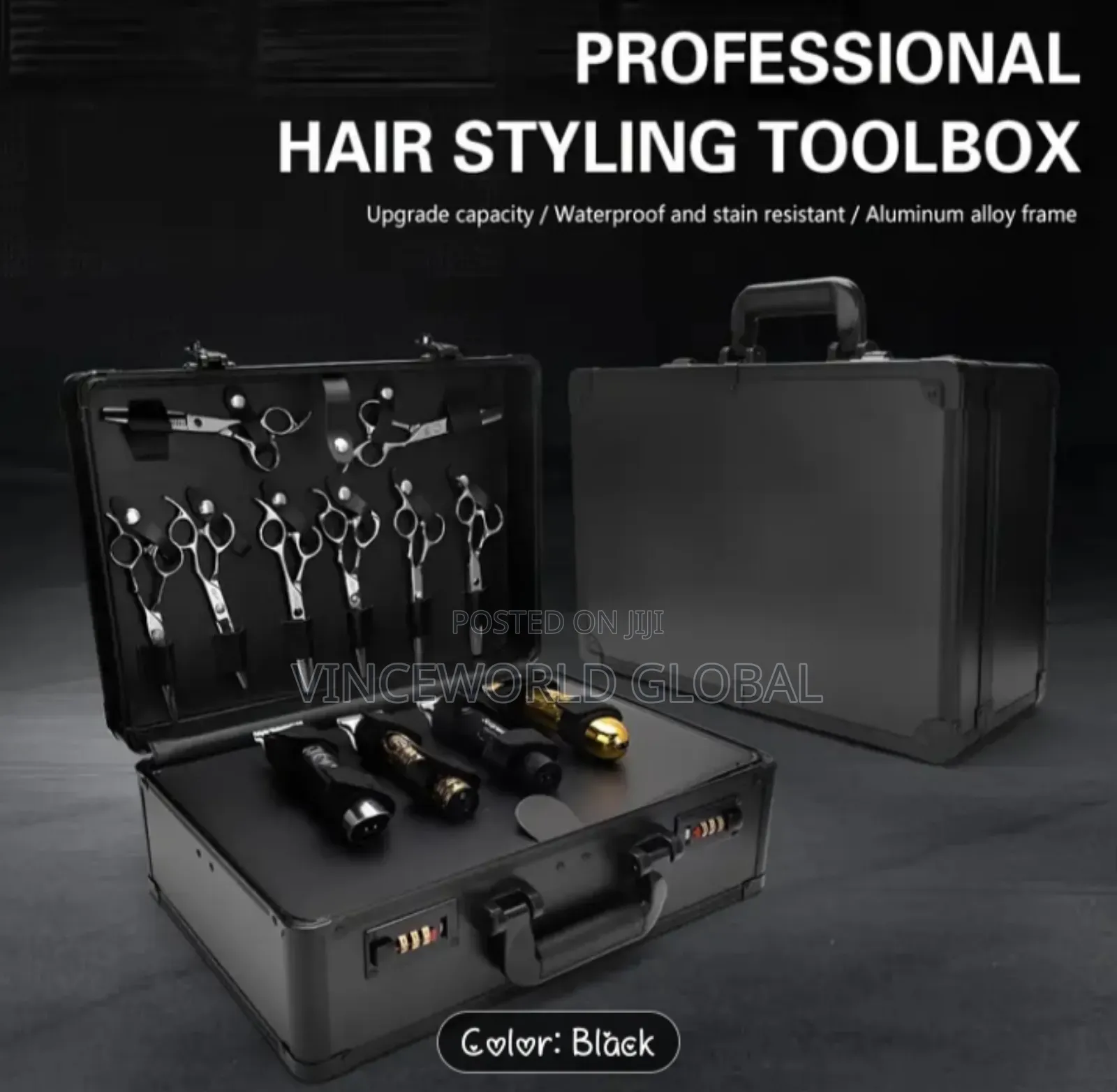 Black Barbers Accessories Box