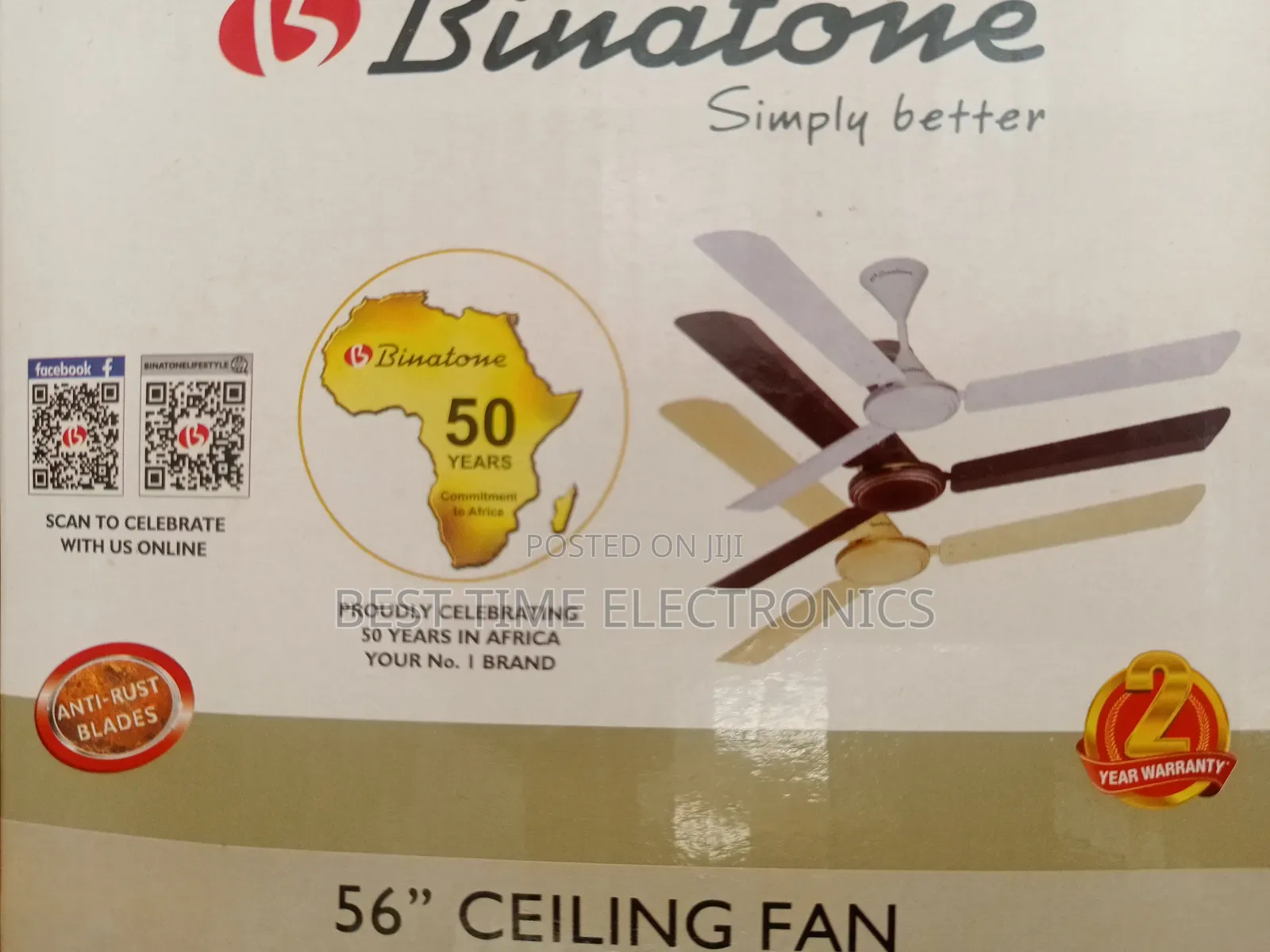 Original 56" Binatone Electrical Ceiling Fan