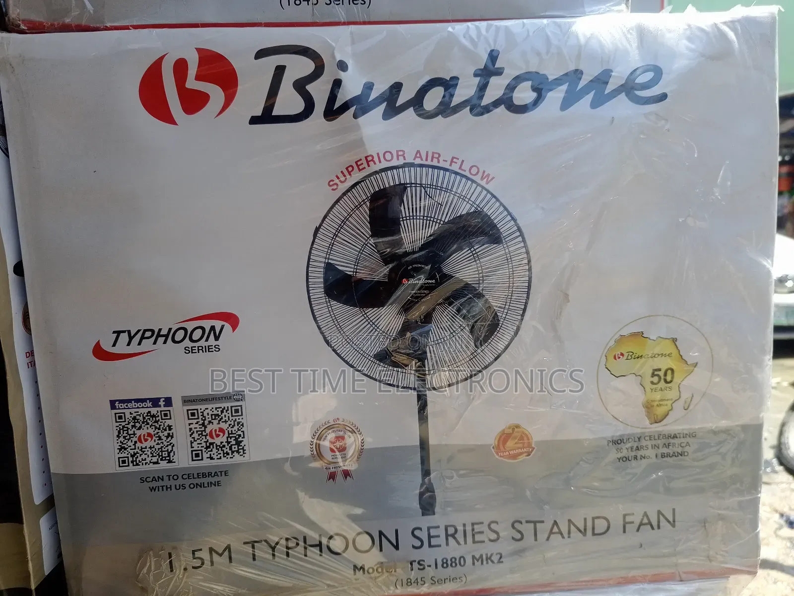 18" Binatone Typhoon Series Stand Fan Ts-1880