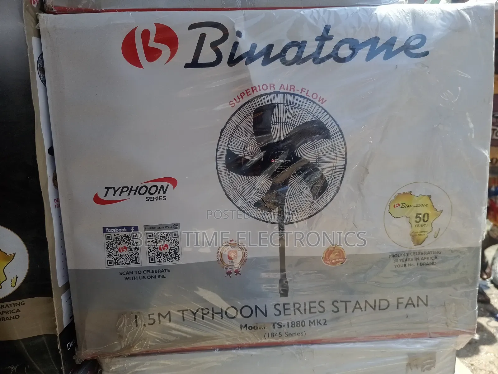 18" Binatone Typhoon Series Stand Fan Ts-1880