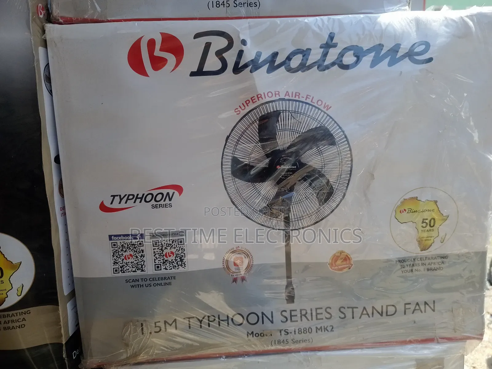 18" Binatone Typhoon Series Stand Fan Ts-1880